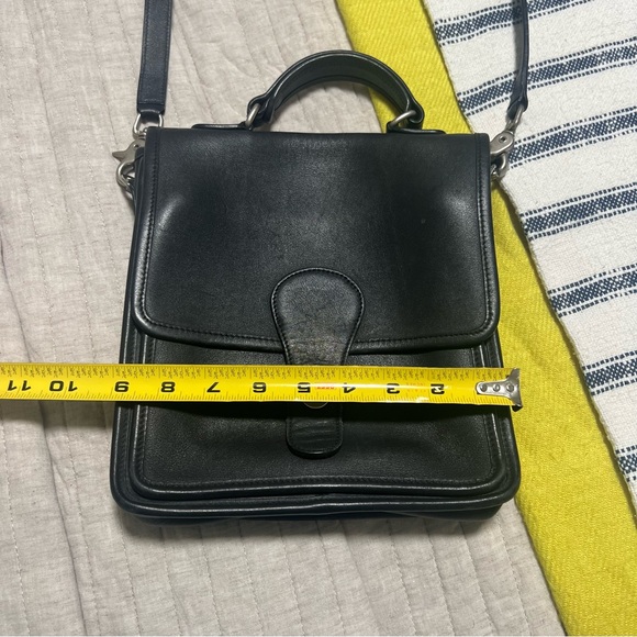 Vintage‎ COACH 100% Leather Satchel Purse Handbag Crossbody bag tote black - Picture 3 of 16